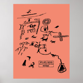 Póster Petroglyphs at Atlatl Rock at Valley of Fire State