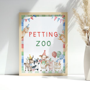Póster Petting Zoo Farm Animals Barnyard Birthday