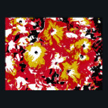 PÓSTER PETUNIA FLOWERS<br><div class="desc">Un vibrante diseño de arte pop rojo,  amarillo,  negro y blanco de petunias.</div>