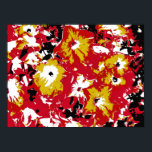 PÓSTER PETUNIA FLOWERS<br><div class="desc">Un vibrante diseño de arte pop rojo,  amarillo,  negro y blanco de petunias.</div>