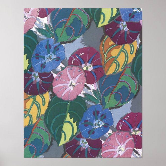 Póster Petunias de Art Deco - Imprimir (Frente)