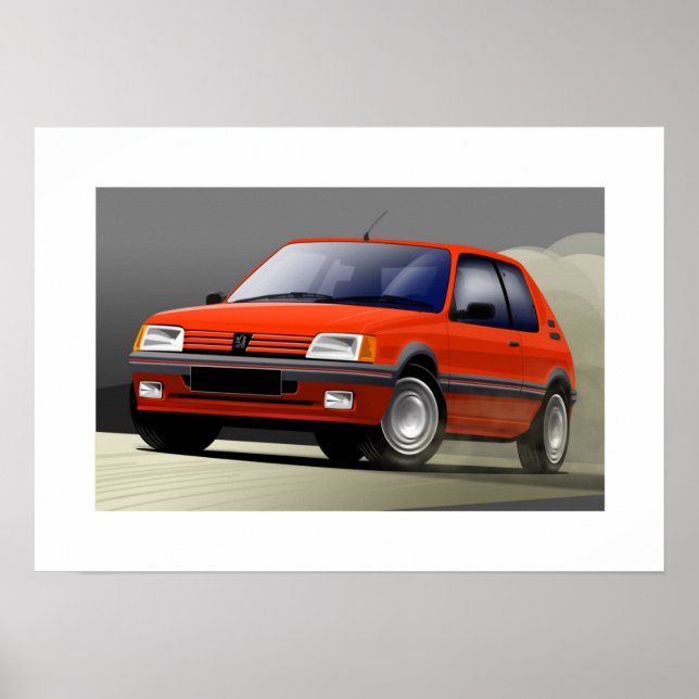 Póster Peugeot 205 GTI (Frente)
