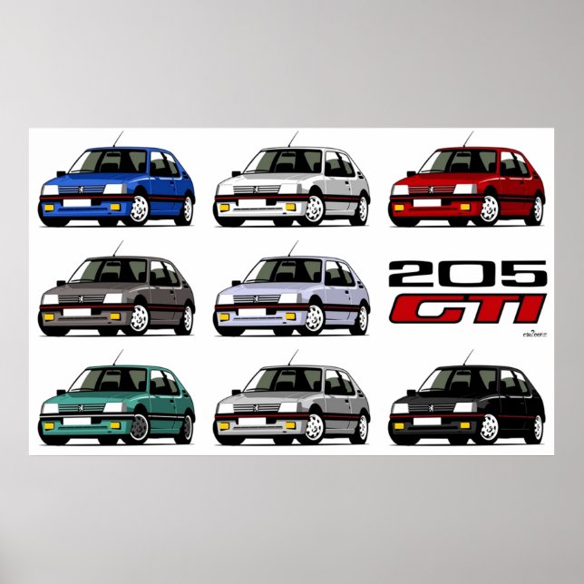 Póster Peugeot 205 GTI (Frente)