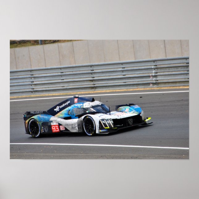 Póster Peugeot 9X8 no93 24 Horas de Le Mans 2023 (Frente)