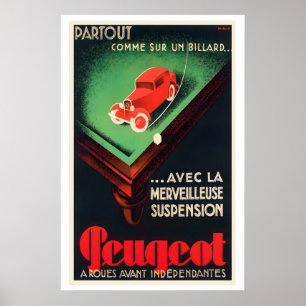 Póster Peugeot - Ruedas delanteras independientes -  Coch