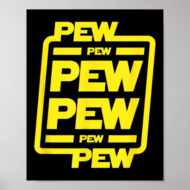 Póster Pew Pew Pew _ Graciosa ciencia Nerdy Ficción (Frente)