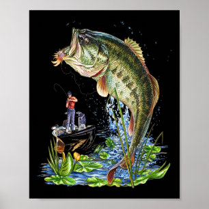 Póster Pez B Boca Grande Gráfico de Pesca