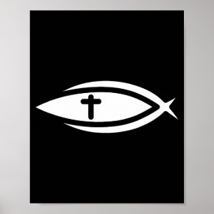 Póster Pez Cruz Jesús Oraciones Cristianas Hombres Mujere