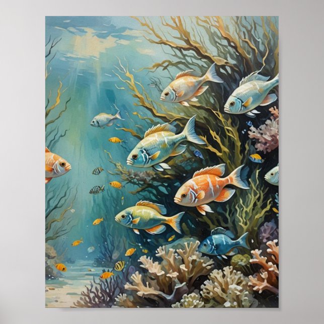 Póster Pez de arrecife tropical (Frente)