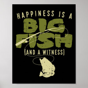 Póster Pez de la felicidad testigo grande pescador de pec