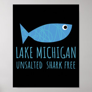 Póster Pez de los Grandes Lagos del Lago Michigan sin sal