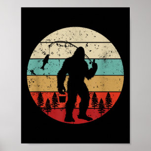 Póster Pez Grande Pesca Payaso Pescador Retro Sasquatch P