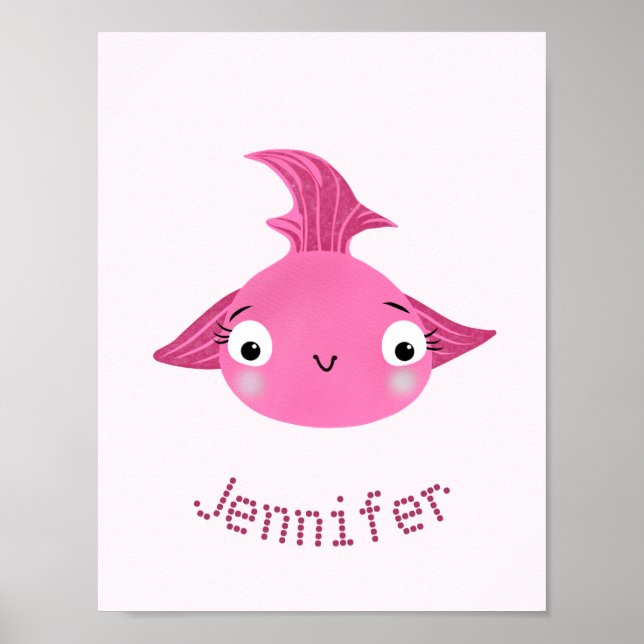 Póster Pez grande rosa (Frente)