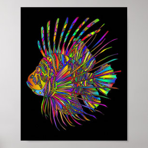 Póster Pez León Colorido Pez León 