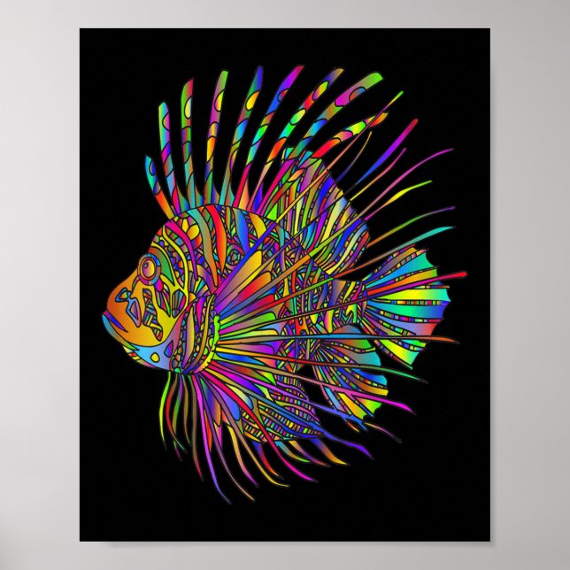 Póster Pez León Colorido Pez León  (Frente)