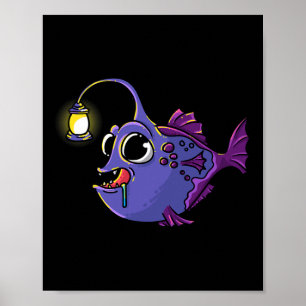 Póster Pez Linterna Rape de Mar Profundo Monstruo Marino