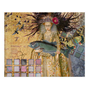 Póster Pez Mujer Piscis Vintage Gótico Clásico