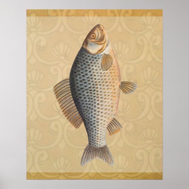 Póster Pez+obra de arte+diseño+pesca+pescar (Frente)
