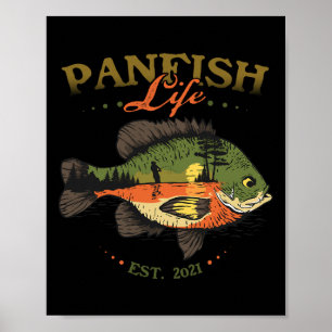 Póster Pez Sunfish Panfish Vida Est 2021 Pesca Pescador