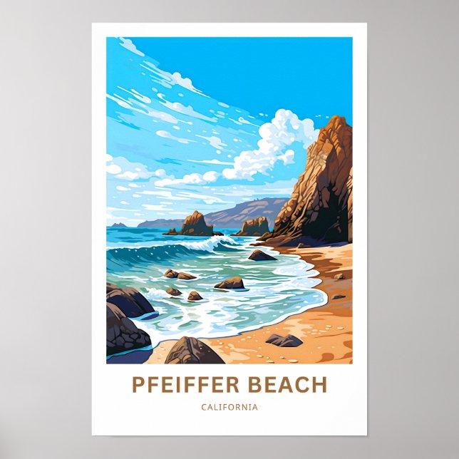 Póster Pfeiffer Beach California Travel Print (Frente)