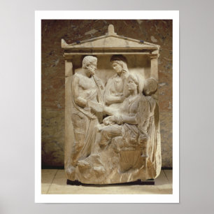 Póster Phainippos y Mnesarete gravestone con familia
