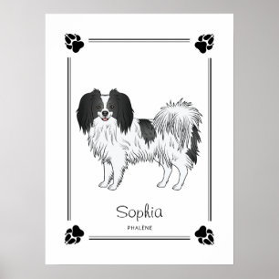 Póster Phalène Con Patas Negras Y Nombre Personalizado De