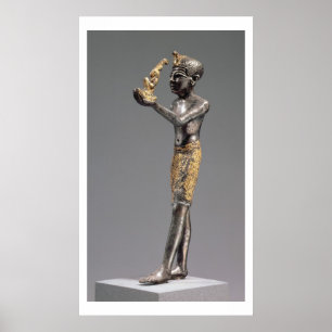 Póster Pharaoh que hace un ofrecimiento antes de la diosa