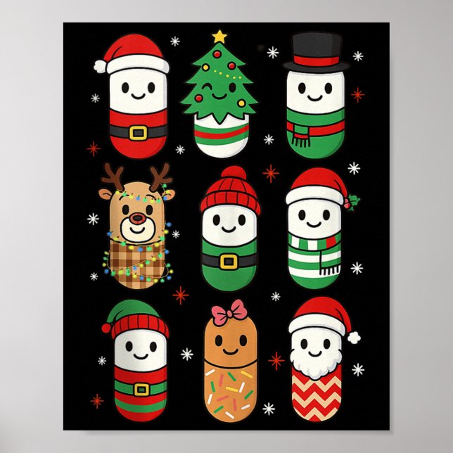 Póster Pharmacy Christmas Xmas Vibes Pharmacist Pharm Tec (Frente)