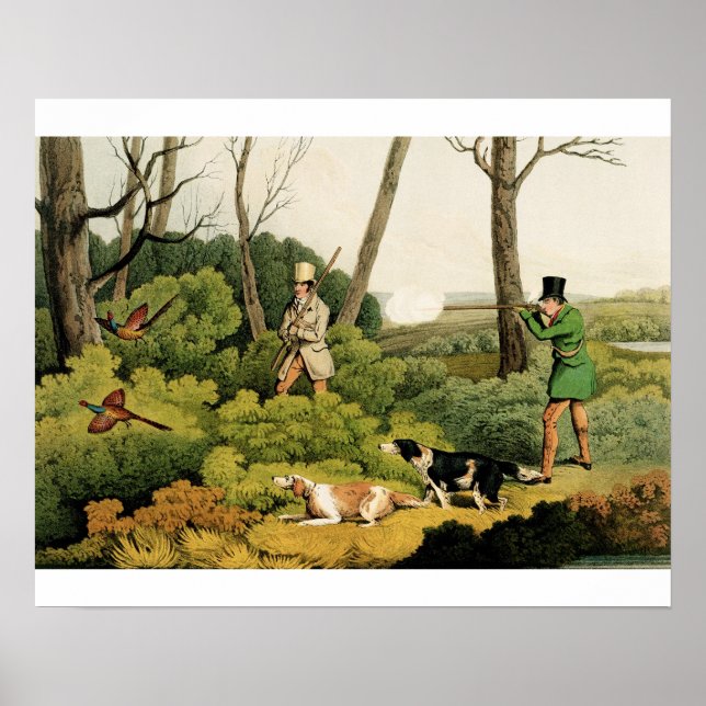 Póster 'Pheasant Shooting', pub. por Thomas McLean, 1820  (Frente)