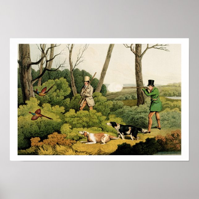 Póster 'Pheasant Shooting', pub. por Thomas McLean, 1820  (Frente)