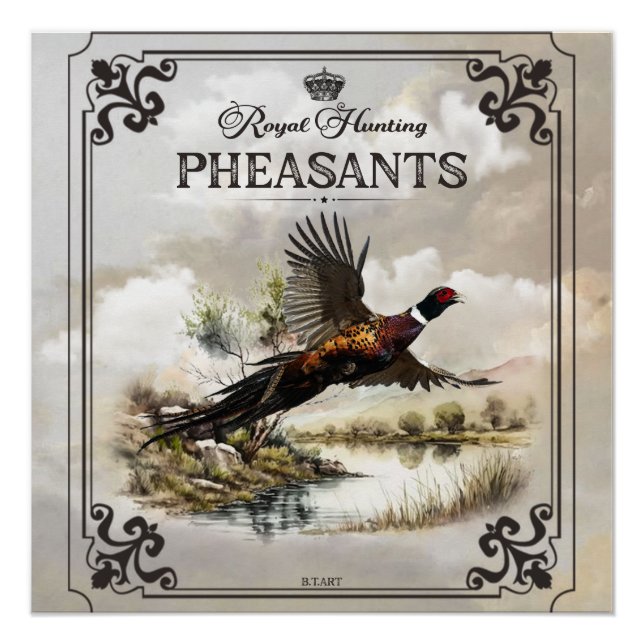 Póster Pheasants, cacería real (Anverso)