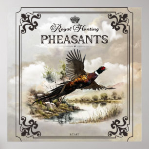 Póster Pheasants, cacería real