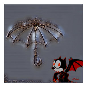 Póster Phelix el murciélago y su paraguas mágico