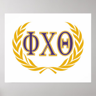 Póster Phi Chi Theta Griego con Corona