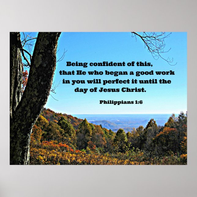 Póster Phil. 1:6 Estando seguro de esto, que el que... (Frente)