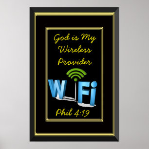 Póster Phil 4:19 Dios es mi proveedor inalámbrico