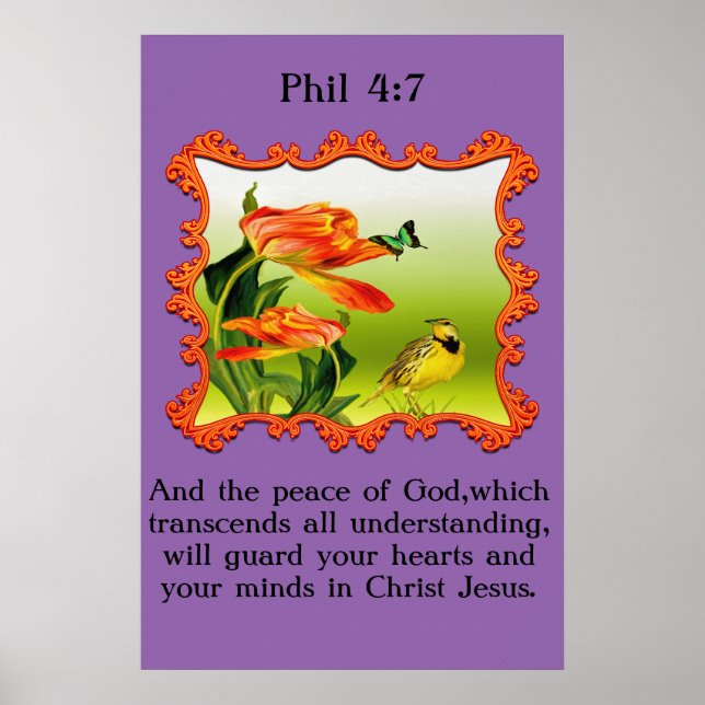 Póster Phil 4:7, sinvergüenza de los cañones amarillos y  (Frente)