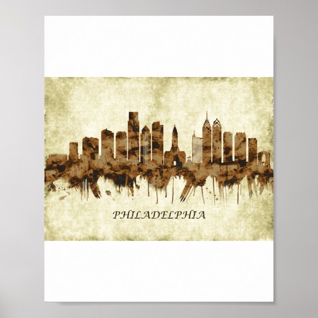 Póster Philadelphia Pennsylvania Cityscape (Frente)