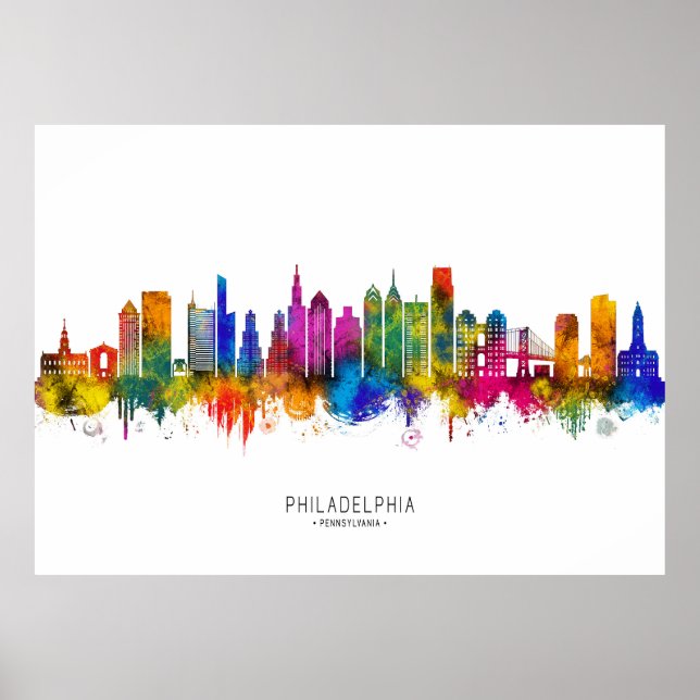 Póster Philadelphia Pennsylvania Skyline (Frente)