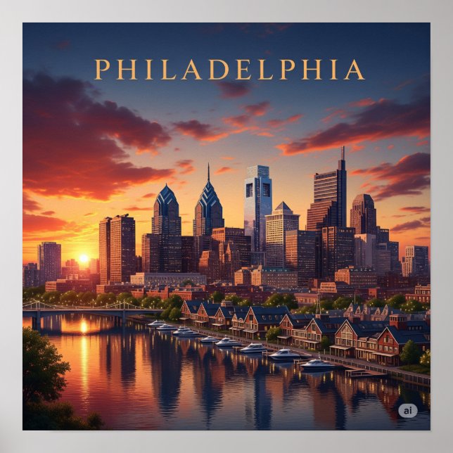 Póster Philadelphia Sunset (Frente)