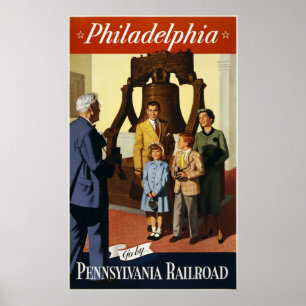 Póster Philadelphia va por el ferrocarril de Pennsylvania