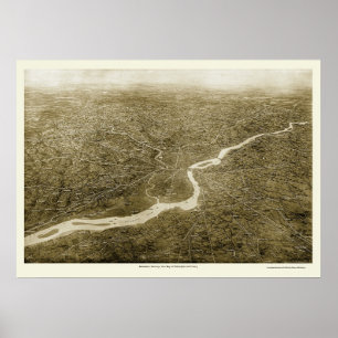 Póster Philadelphia Vicinity, PA Panoramic Map - 1926