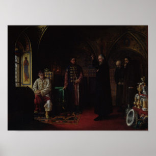 Póster Philip metropolitano de Moscú con el Tsar Ivan
