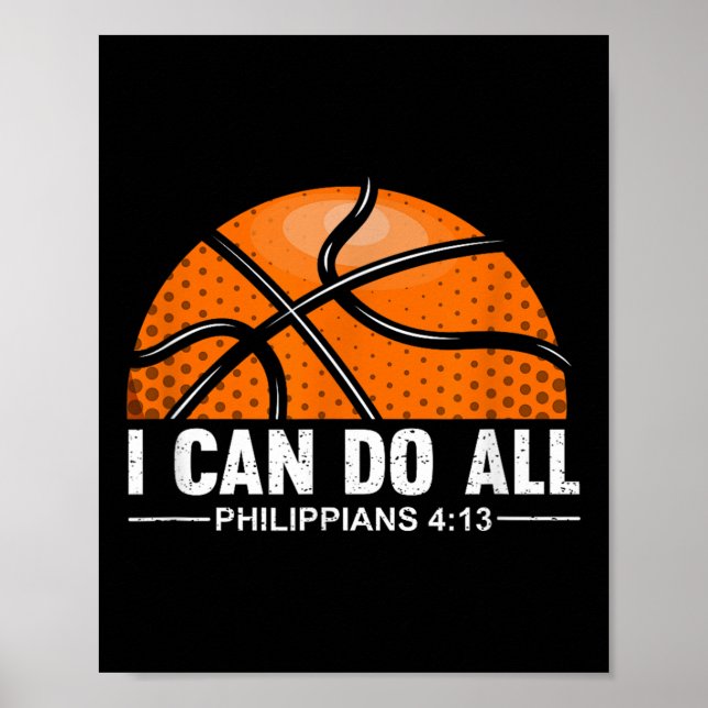 Póster Philipans 4 13 I Can Do All Things Christian Baske (Frente)