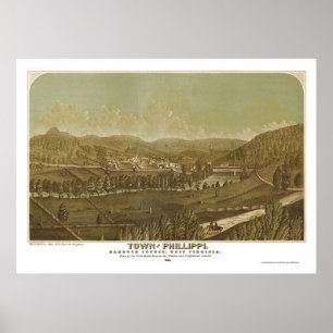 Póster Philippi, WV Panoramic Map - 1861