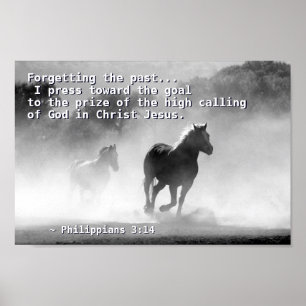 Póster Philippians 3:14 presiono hacia el gol, Caballos