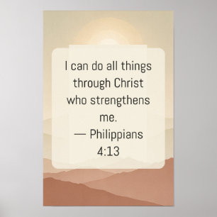 Póster Philippians 4:13 Montaña de Terracota Pos