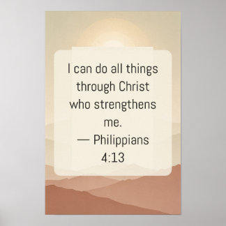Póster Philippians 4:13 Montaña de Terracota Pos