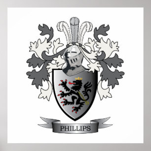 Póster Phillips Family Crest Coat of Arms