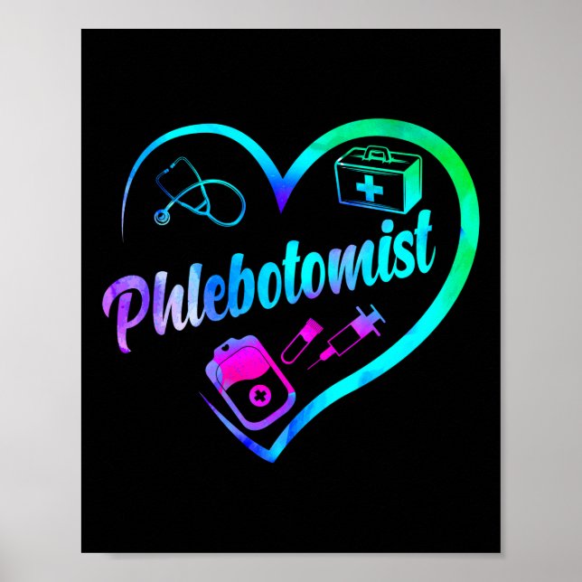 Póster Phlebotomia Phlebotomy Phlebotomist Heart (Frente)